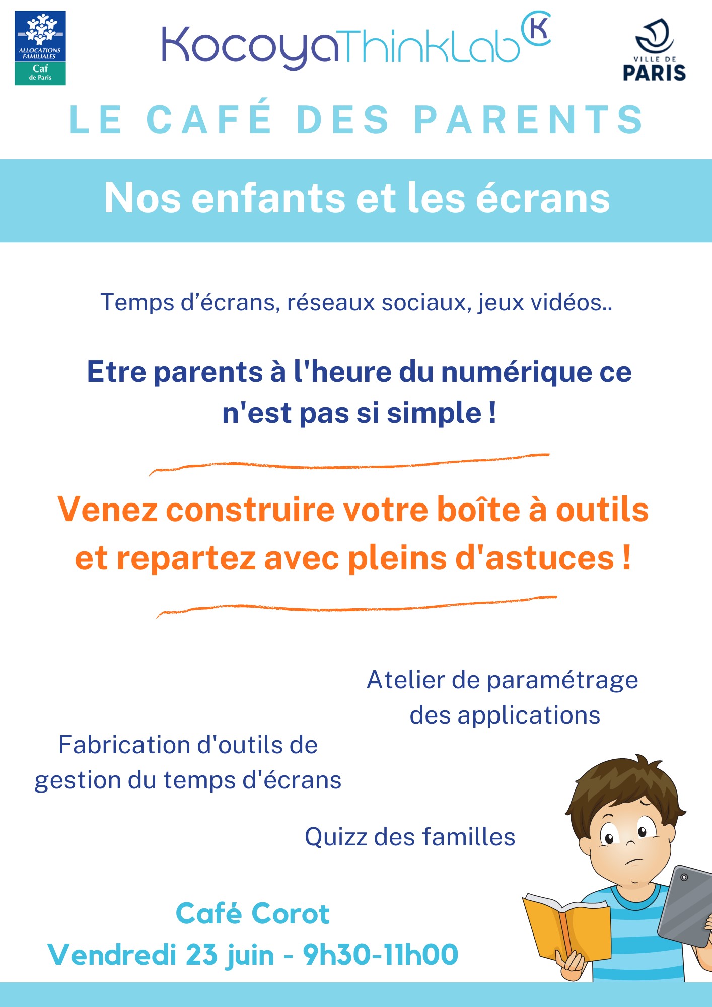 23 juin : Kfé Corot des parents, à l'heure du numérique...