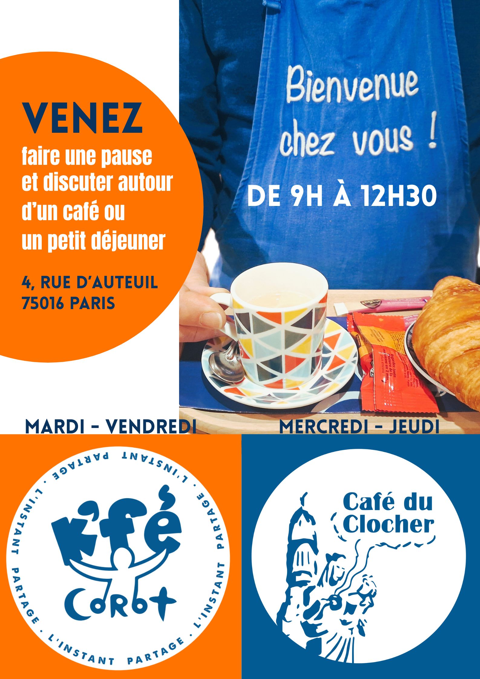 Le Kfé Corot ouvre également le mardi matin! Le Kfé Corot ouvre également le mardi matin!